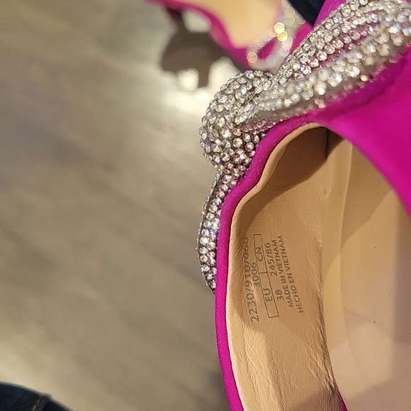 Zara fuchsia crystal bow slingbacks - Picture 8 of 10
